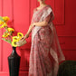 Wine Soft Organza Silk Saree
